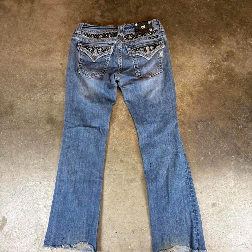 Vintage miss me blue bootcut jeans with rhinestone details Size women's 30"
